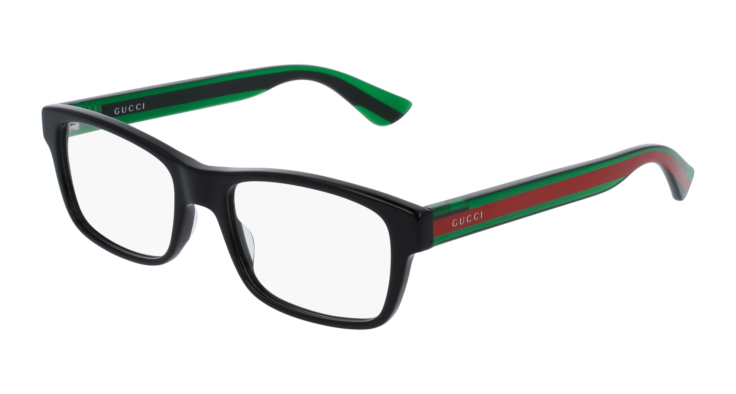 Gucci GG0006O rectangle eyeglasses in Black Green Transparent
