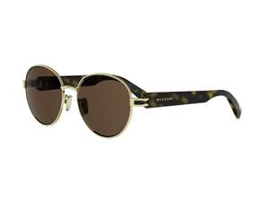 Bulgari BV40096U round sunglasses in 30E Gold