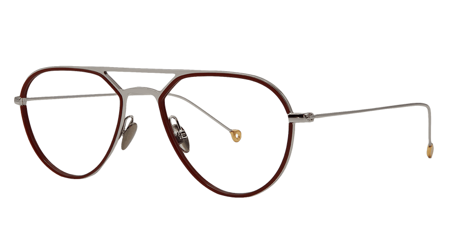 22K WHITE GOLD/BURGUNDY