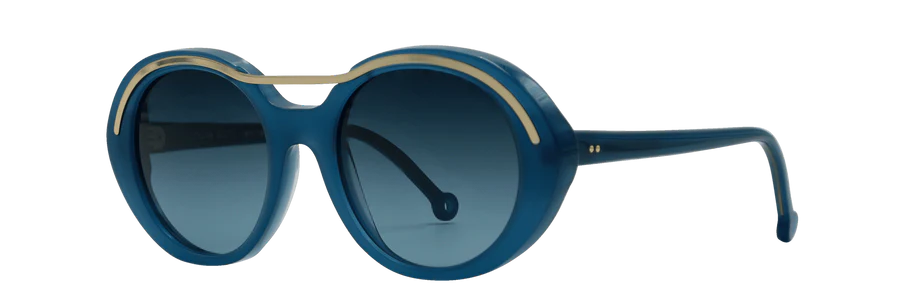 TRANSLUCENT BLUE/GOLD TRIM