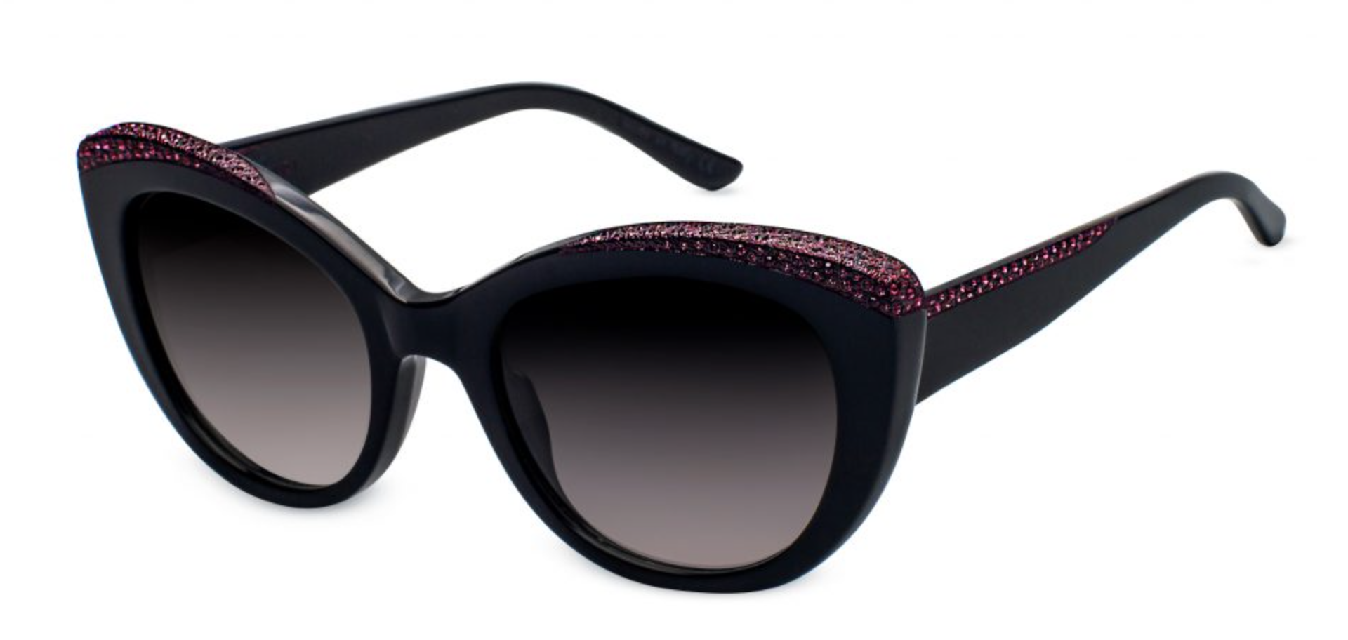 Black with Vintage Pink Crystals