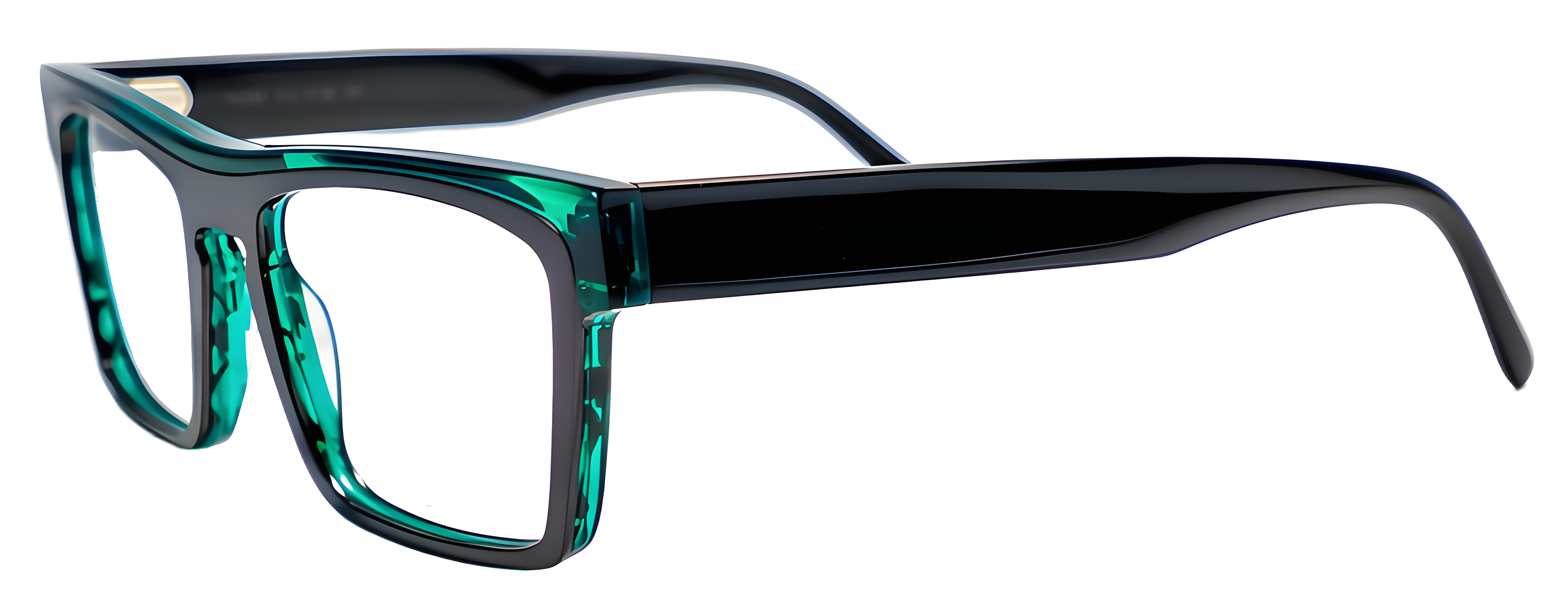 TD729 / 2158 - Streaked Emerald Green/Polished Black