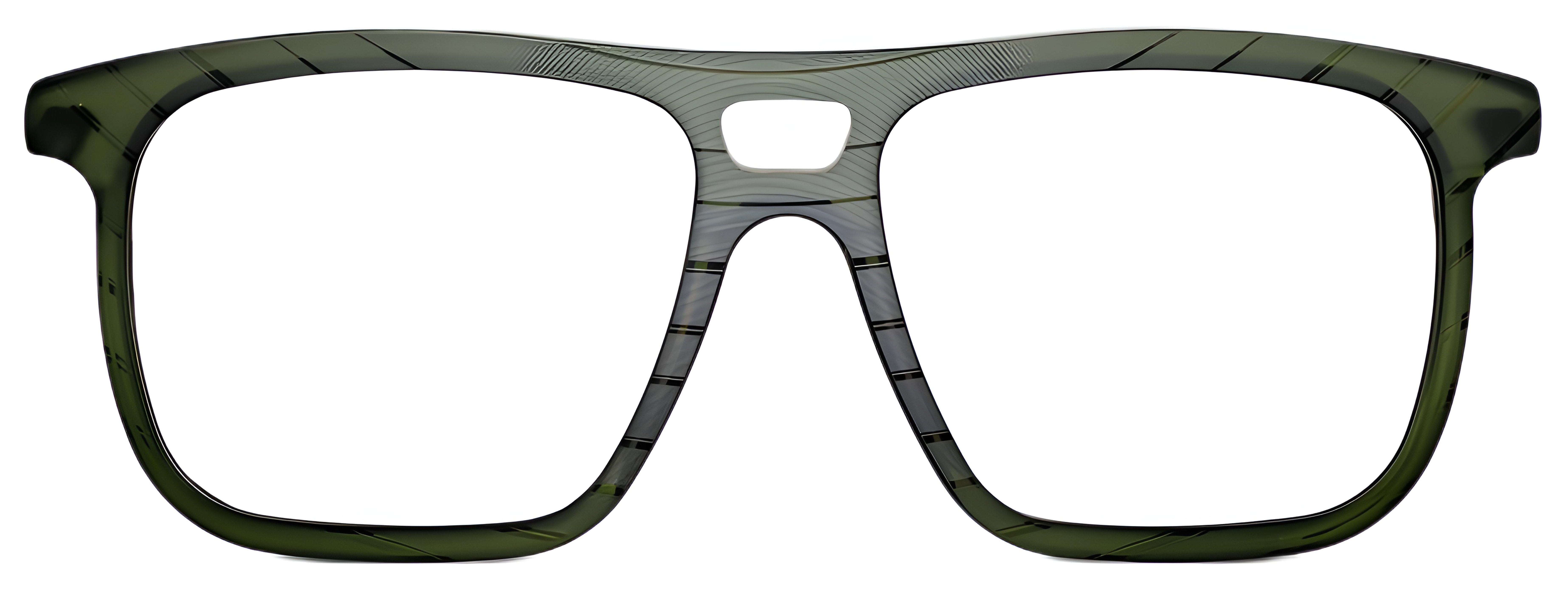 Green aviator-inspired rectangular eyewear made from actual vinyl records with visible grooves and black cable temples.