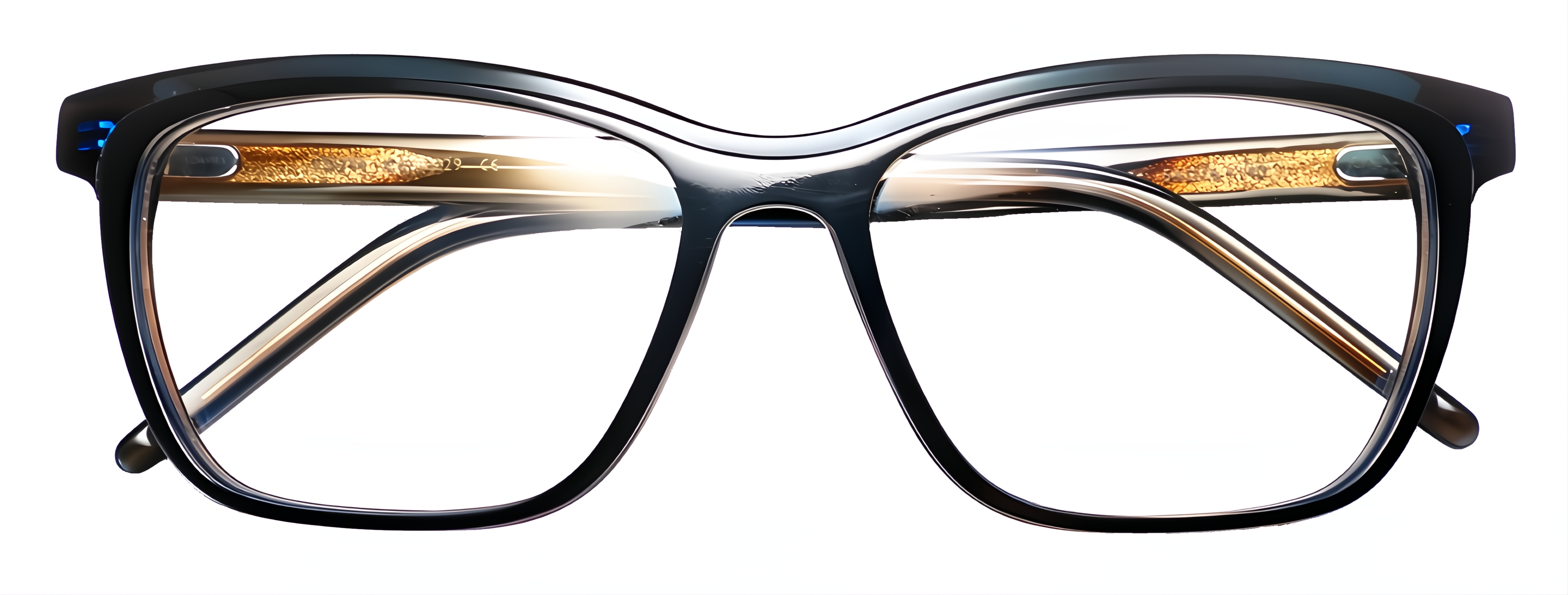 2229 - Black & Blue Brown Crystal/Black