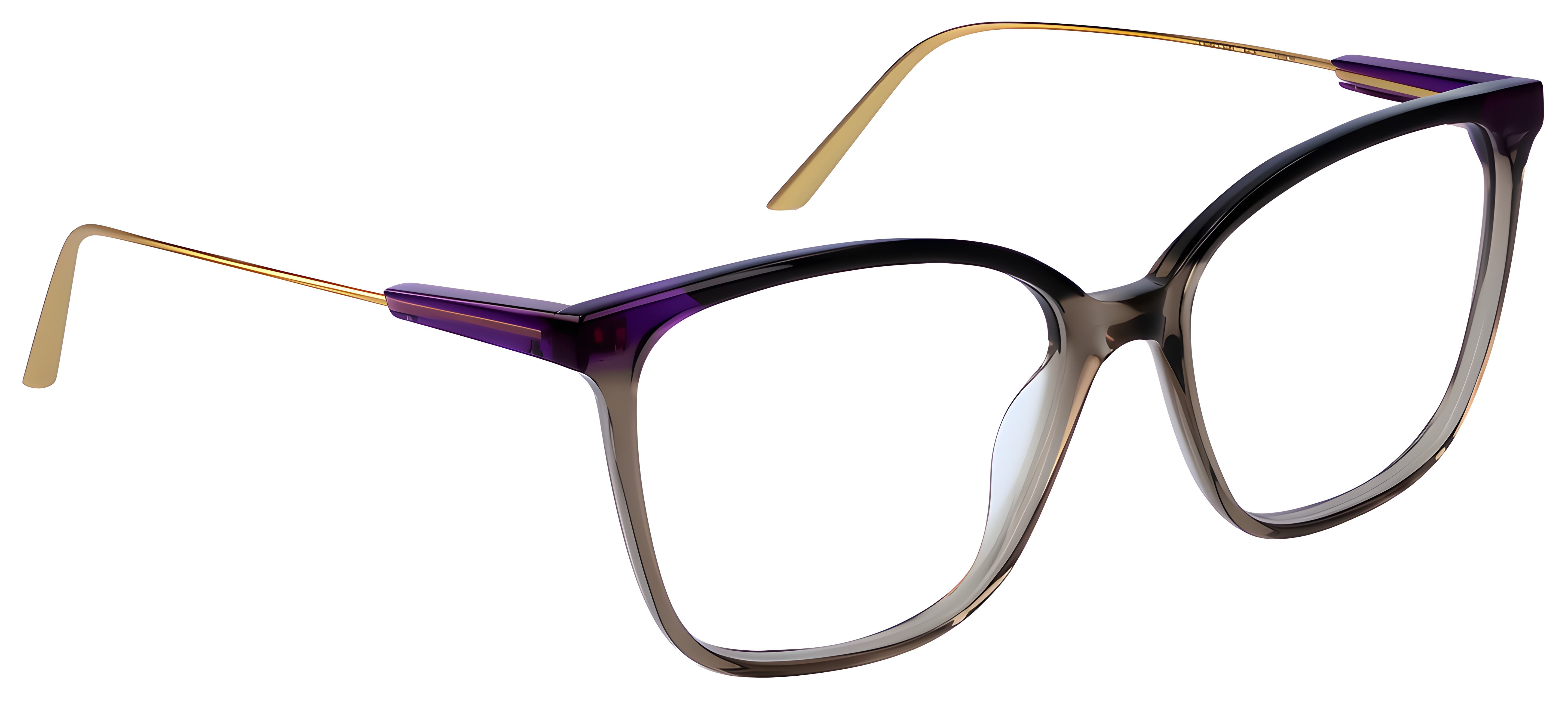 A418 Almost Black + Clear Purple + Clear Smoke / Mat Gold