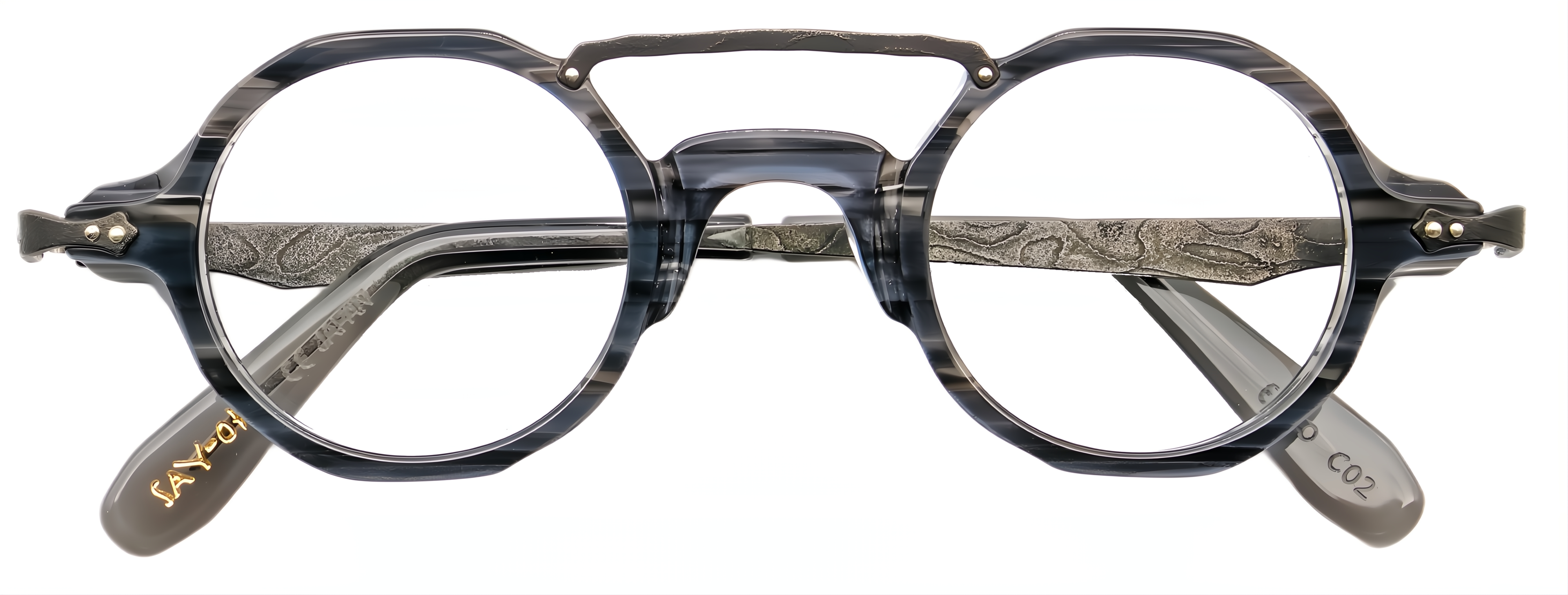 C02 Semi Translucent Pearlescent Ink Black Grey Striations/Blackened Damascus