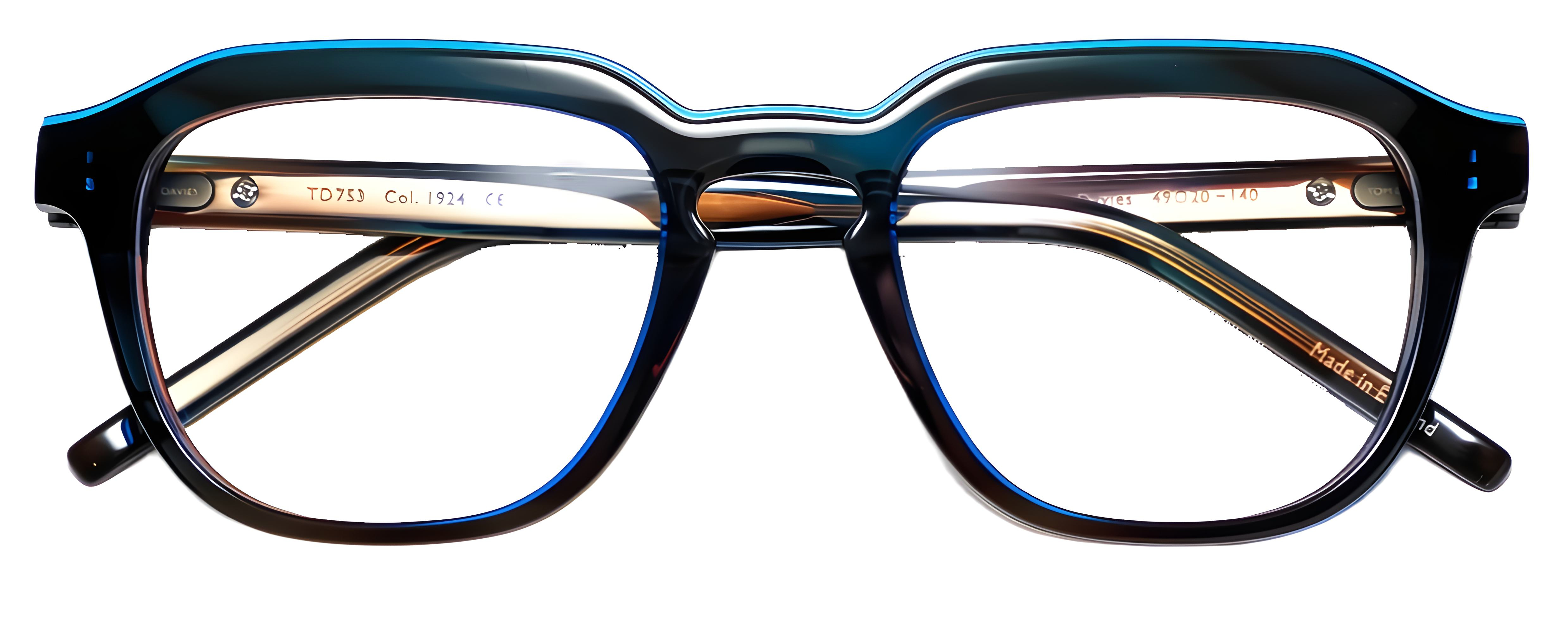 1924 - Black & Blue Brown Crystal/Matt