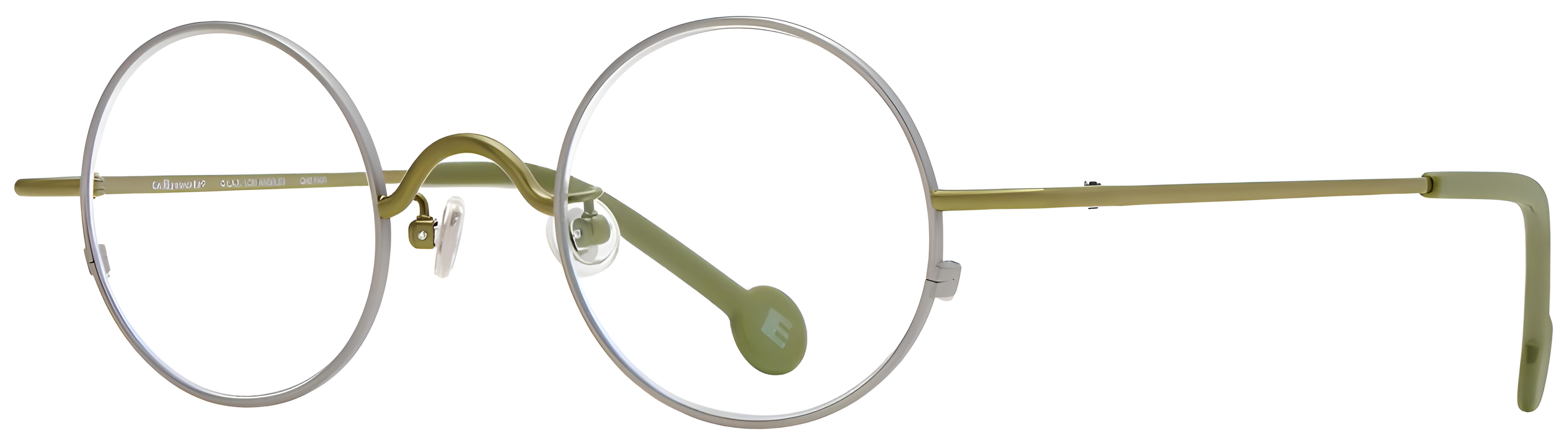 Button / 404409 Brushed Silver with Olive