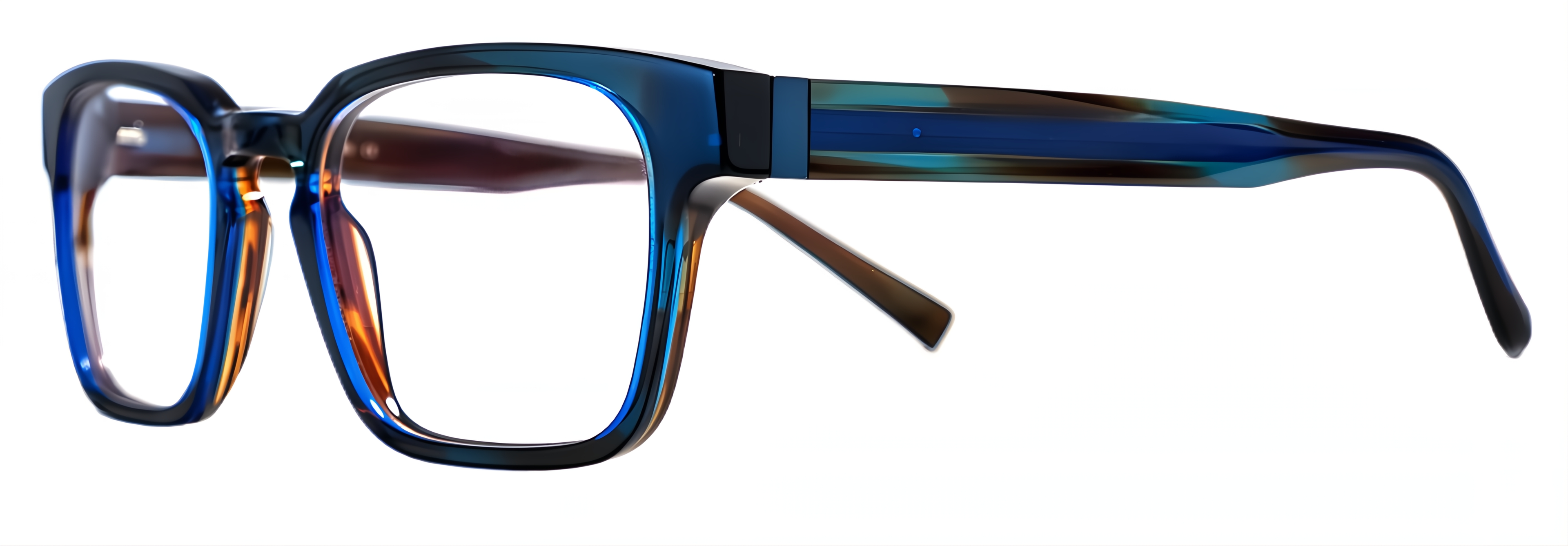 TD713 / 2085 - Crystal Blue & Smoked Brown/Matt Dark Blue