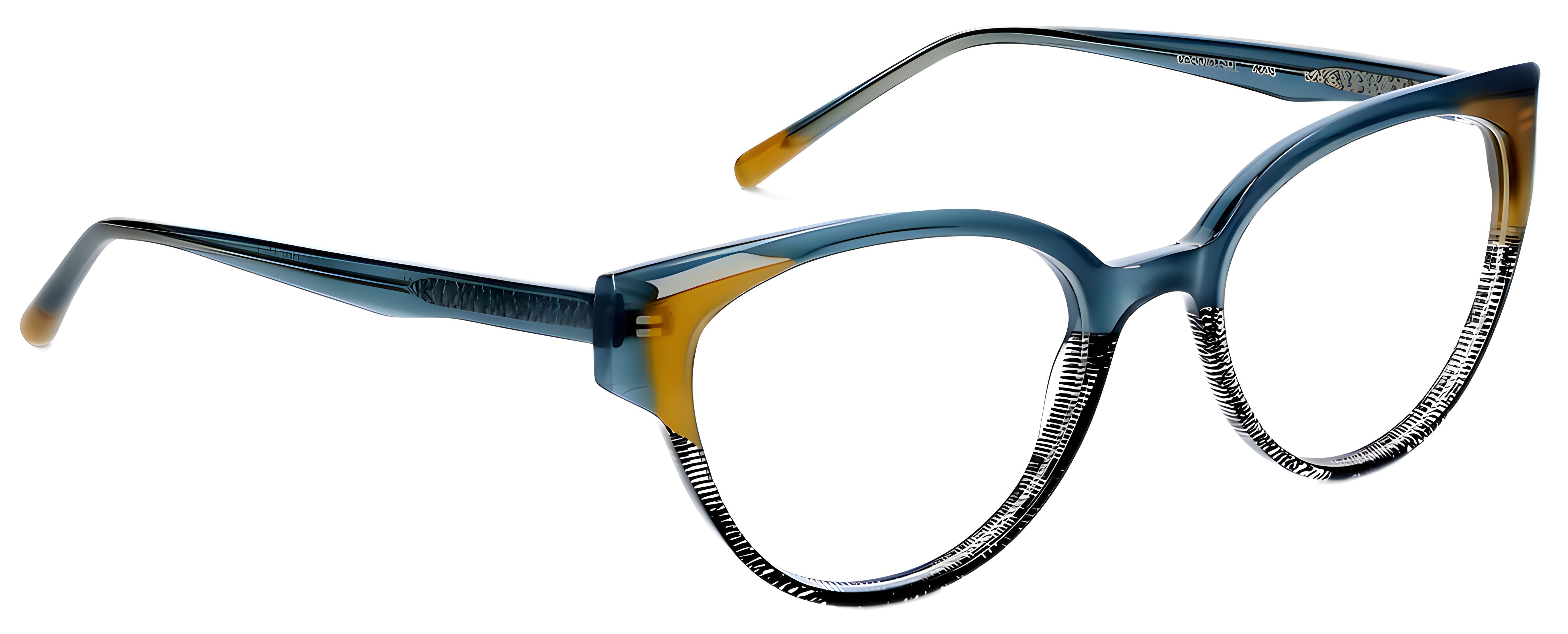 A348 Milky Teal + Horn + Black/Clear Pattern