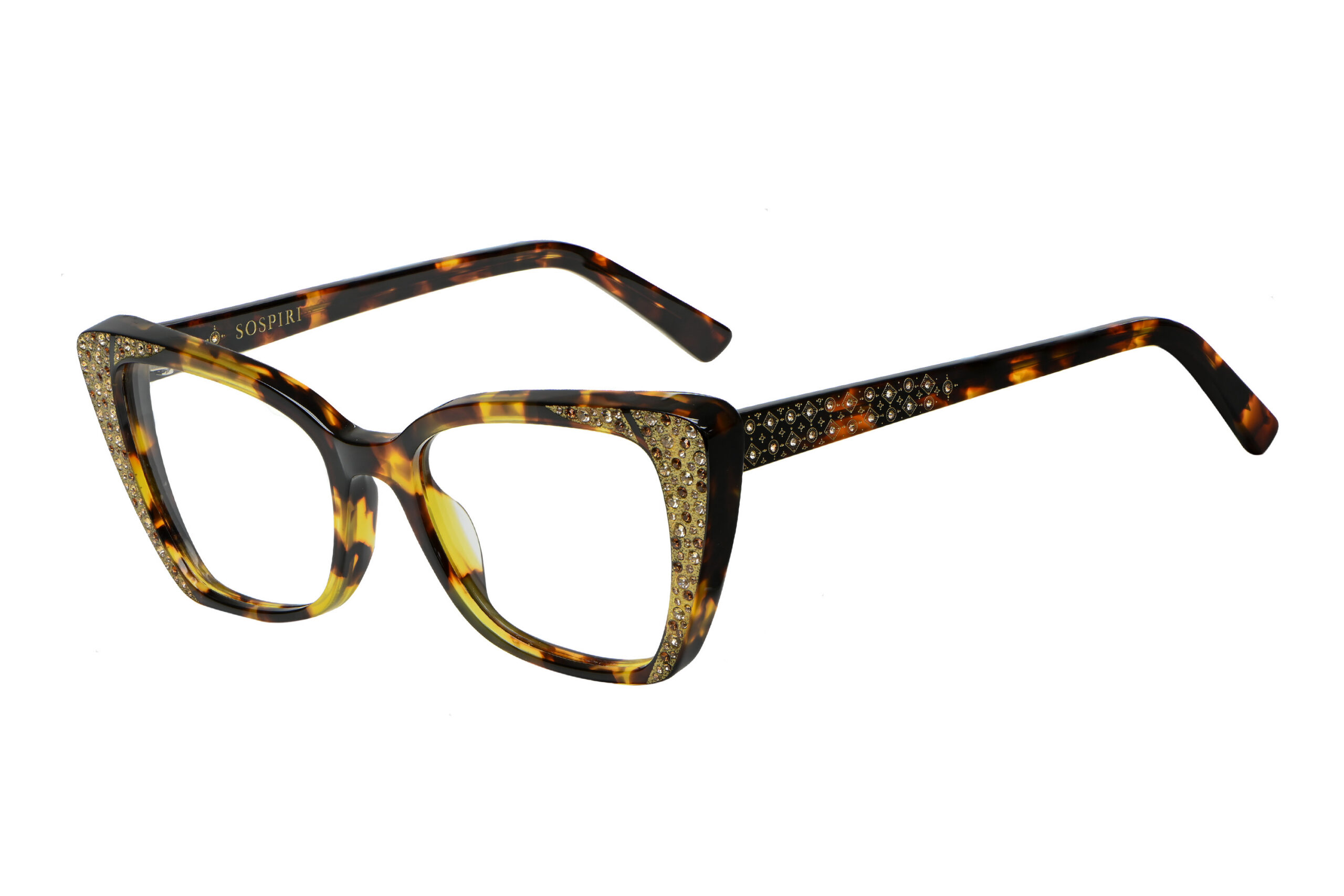Havana tortoise with gold crystals
