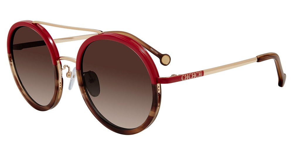 Carolina Herrera SHE121 round sunglasses in Red Brown 0357