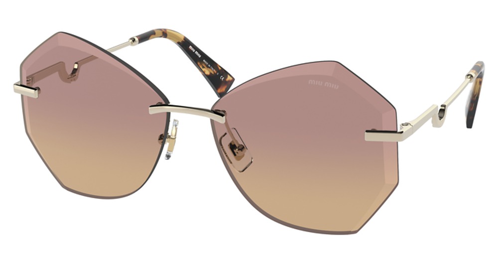 Miu Miu MU 55XS irregular sunglasses in Pale Gold/Orange Dark Pink