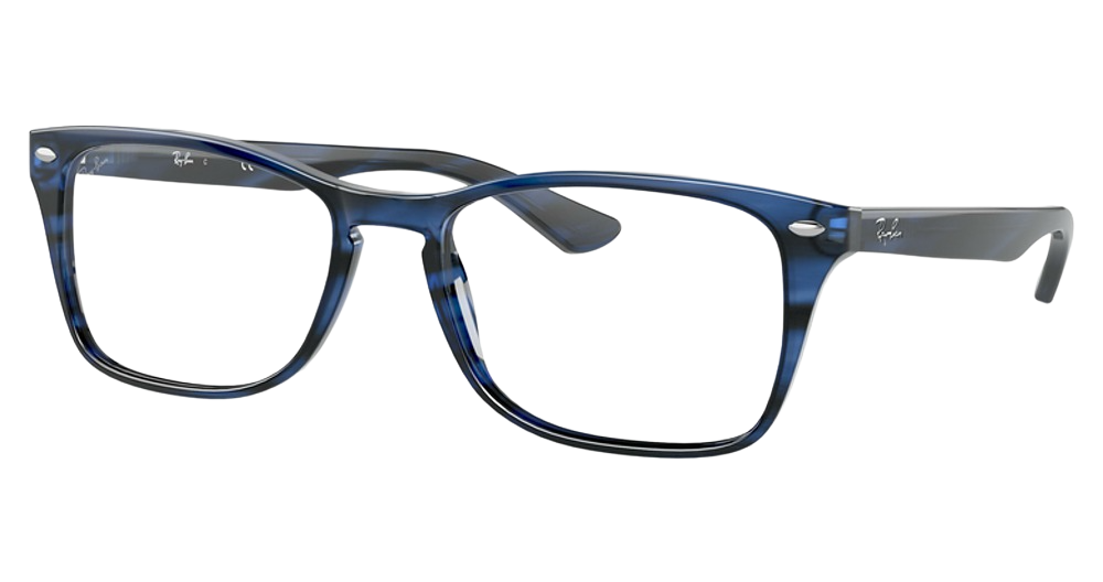 Ray-Ban RX5228M rectangle eyeglasses in Striped Blue