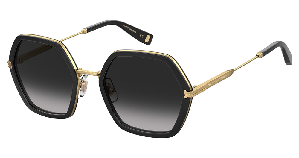 Marc Jacobs MJ 1018/S irregular sunglasses in Black/Dark Grey Shaded