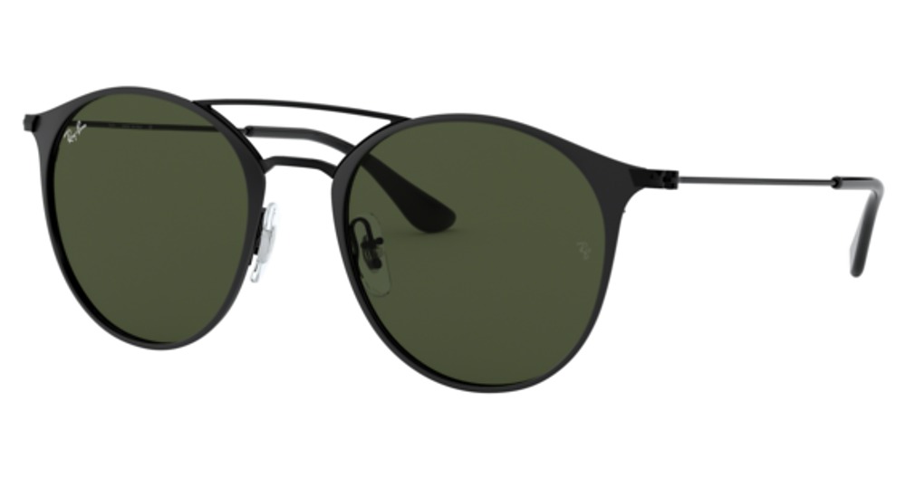 Ray-Ban RB3546 aviator sunglasses in Matte Black on Black/G 15 Green