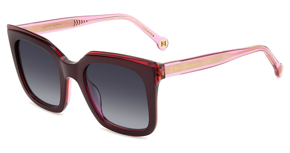Carolina Herrera HER 0249/G/S square sunglasses in Burgupink/Dark Grey Shaded