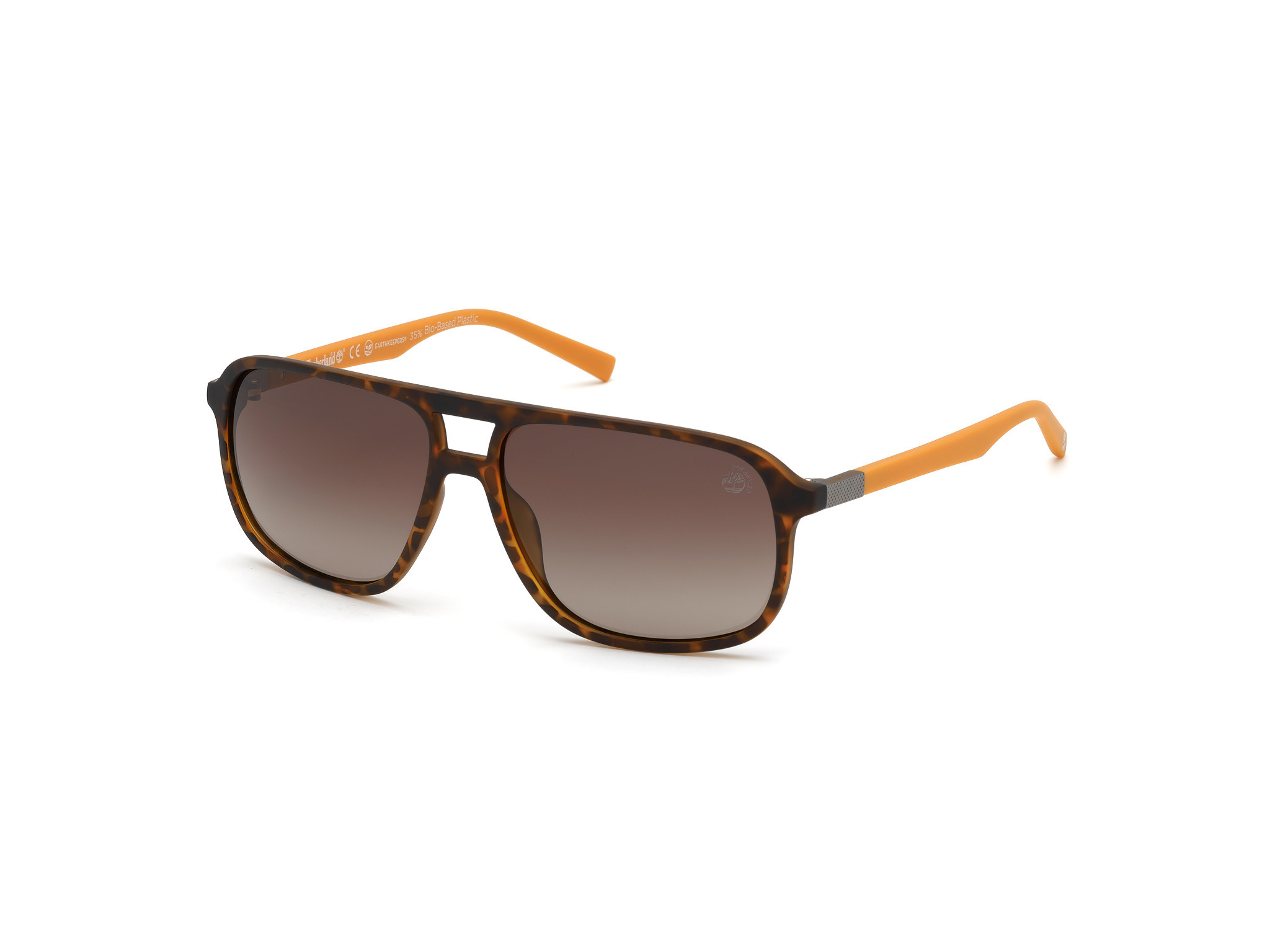Matte Havana Front With Orange Rubber Temples, Brown Gradient Lenses