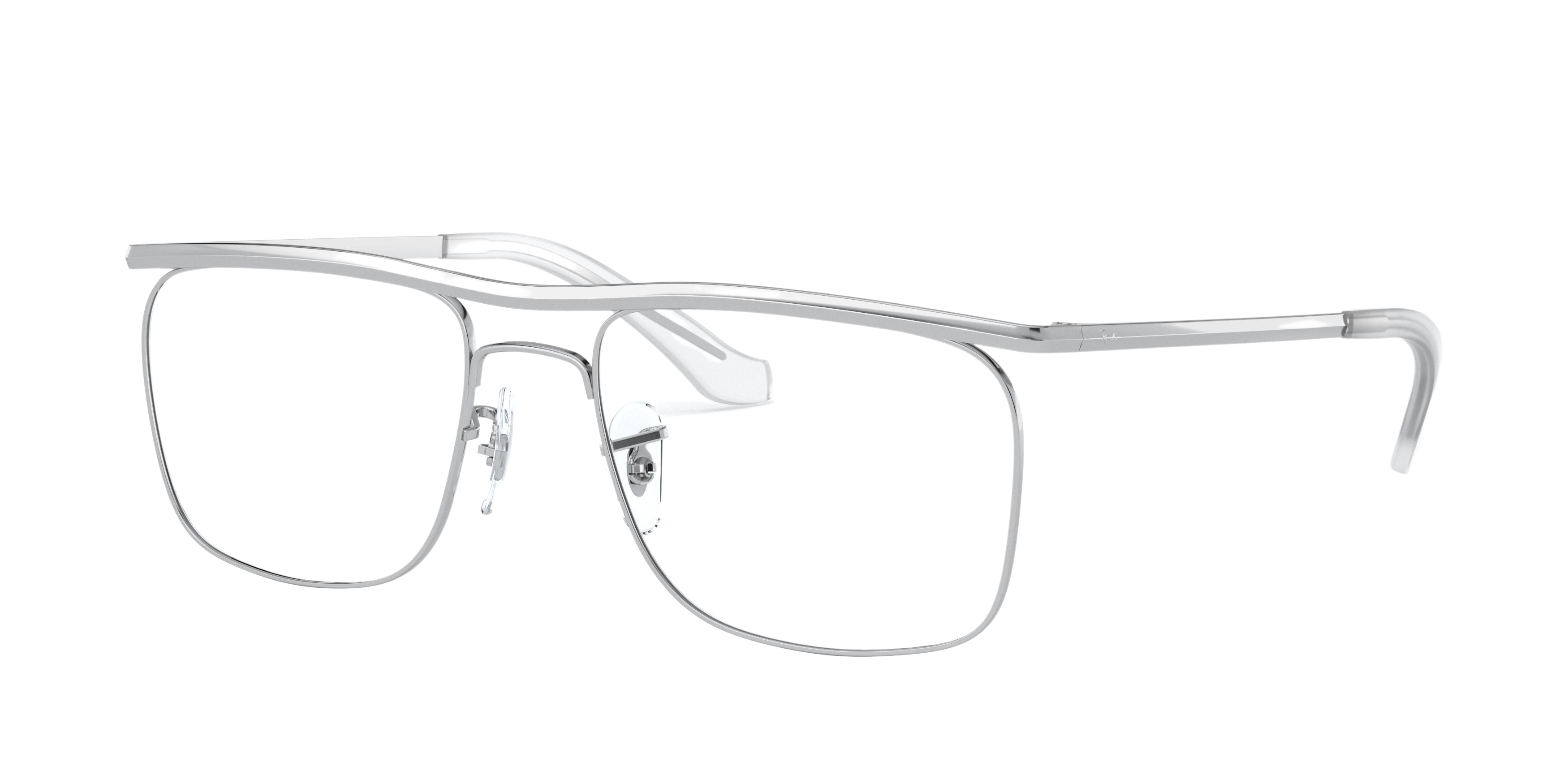 Ray-Ban RX6519 square eyeglasses in Silver