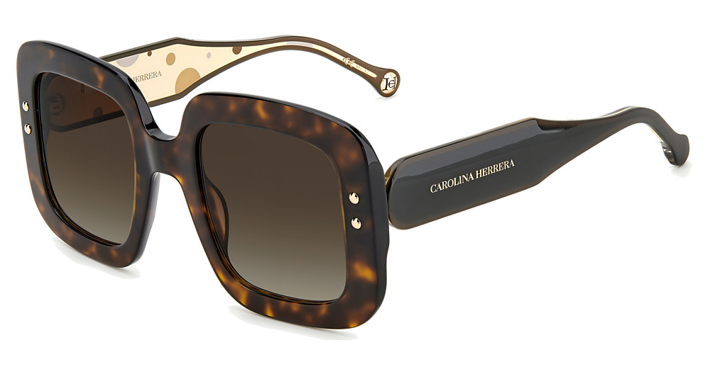 Carolina Herrera CH 0010/S square sunglasses in Havana/Brown Shaded