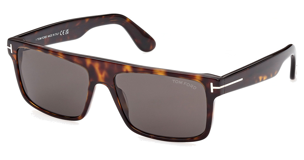 Tom Ford FT0999 rectangle sunglasses in Dark Havana/Smoke
