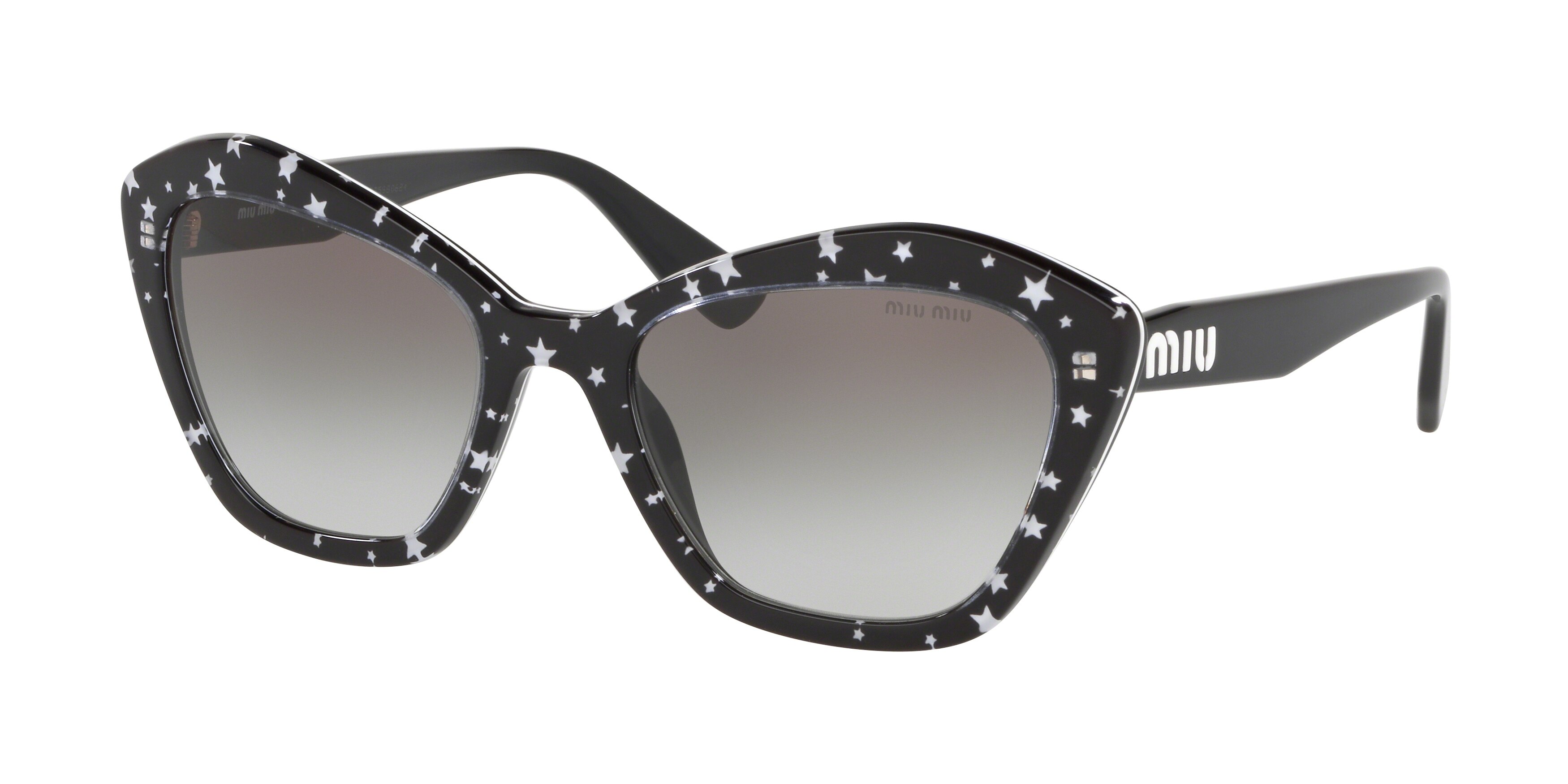 Miu Miu MU 05US square sunglasses in Black/White Stars