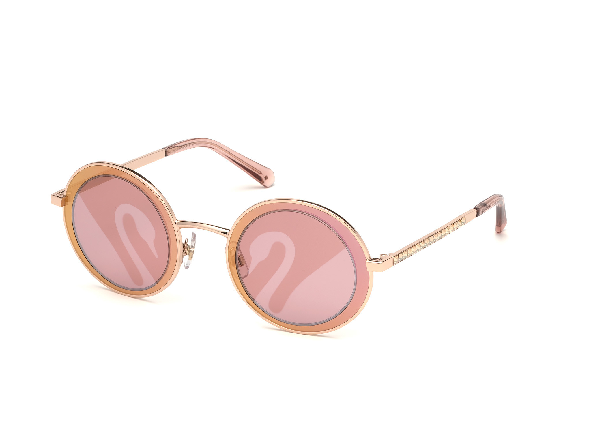 Shiny Rose Gold / Bordeaux Lenses