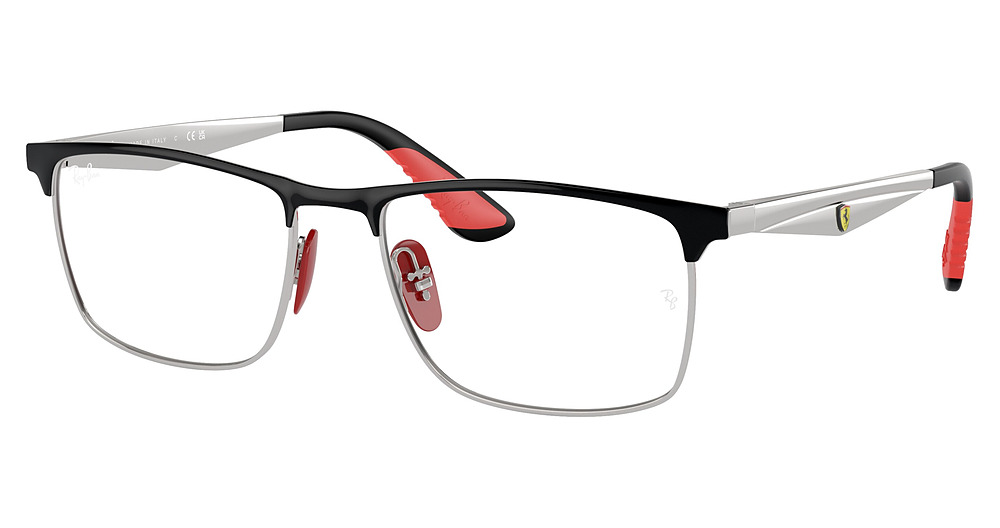 Ray-Ban RX6516M square eyeglasses in Black on Silver