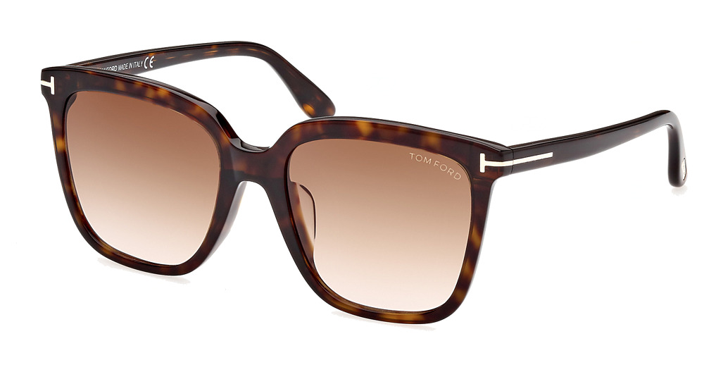 Tom Ford FT0958-D irregular sunglasses in Dark Havana/Gradient Brown