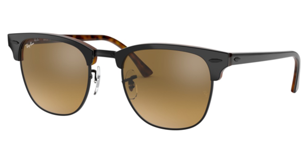 Ray-Ban RB3016F CLUBMASTER round sunglasses in Grey on Havana/Brown Mirror Gradient Grey