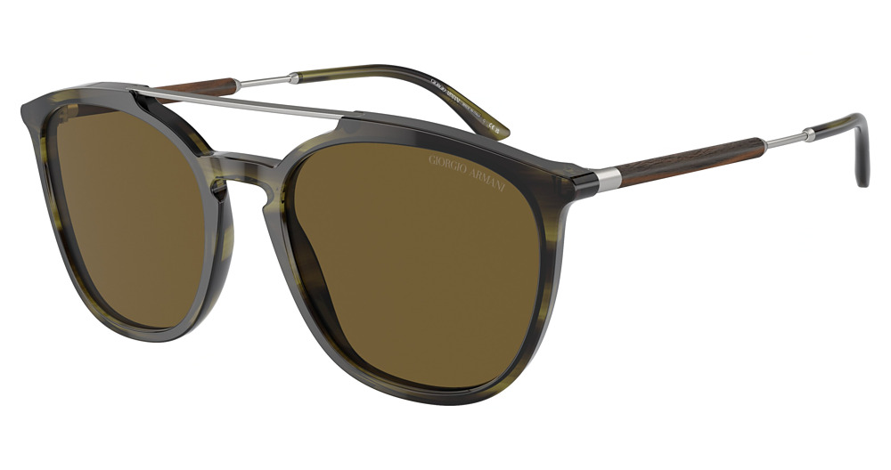 STRIPED GREEN / DARK BROWN