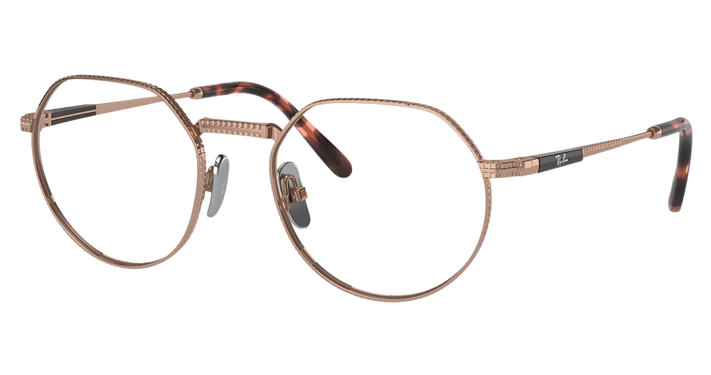 Ray-Ban RX8265V JACK TITANIUM round eyeglasses in Rose Gold