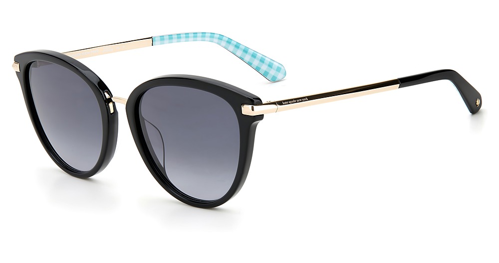 Kate Spade SAVONA/G/S round sunglasses in Black/Grey Shaded
