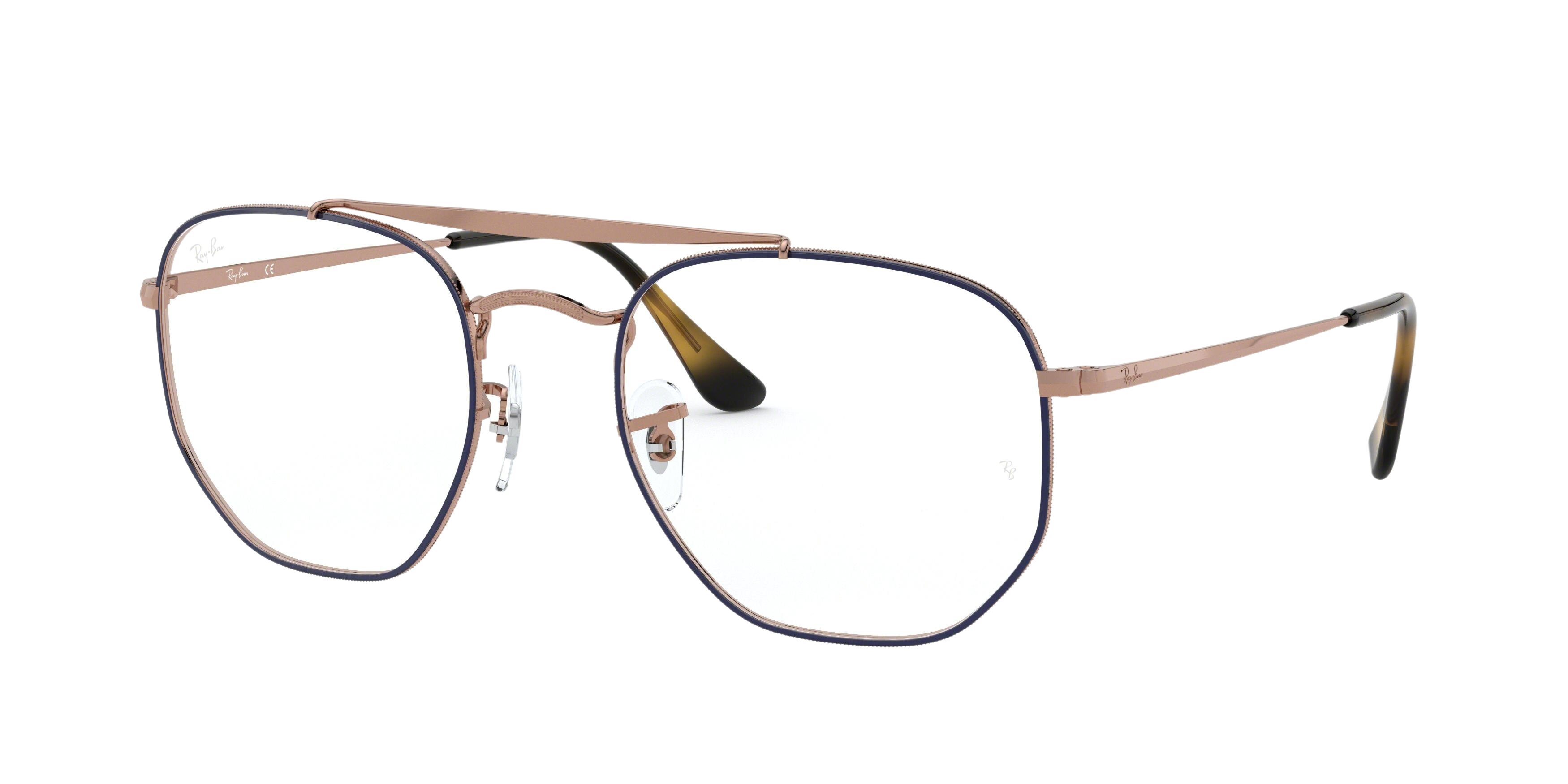 Ray-Ban RX3648V square eyeglasses in Top Blue on Copper