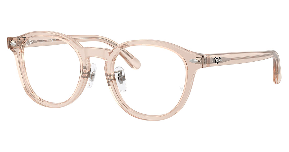Ray-Ban RX5443D round eyeglasses in Transparent Light Brown