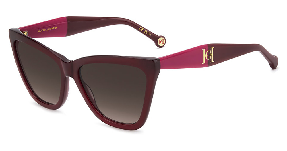 Carolina Herrera HER 0374/S cateye sunglasses in Burgundy/Brown Shaded