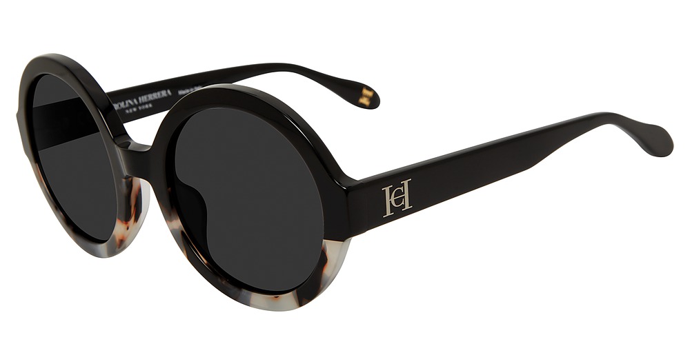 Carolina Herrera SHN597V round sunglasses in Black 09 Bb