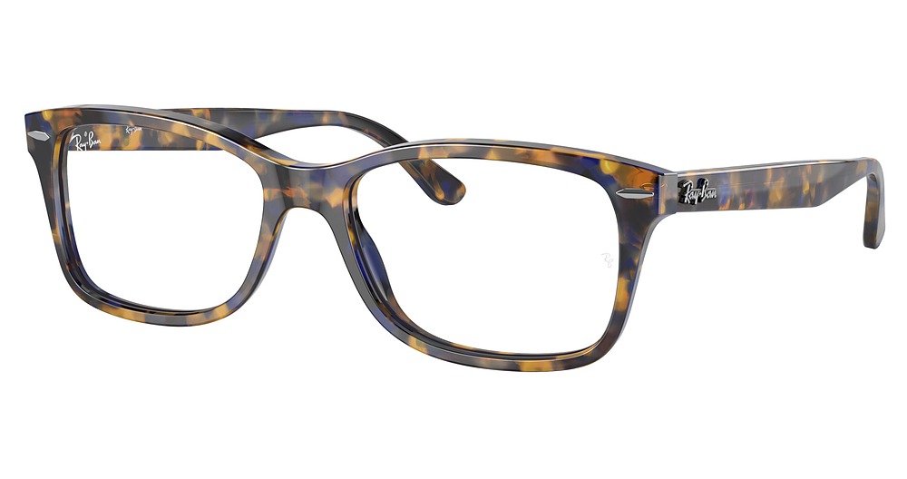 Ray-Ban RX5428F round eyeglasses in Yellow & Blue Havana