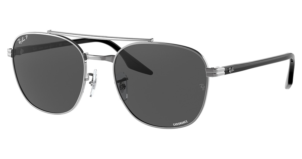 Ray-Ban RB3688 aviator sunglasses in Gunmetal/Polarized Dark Grey