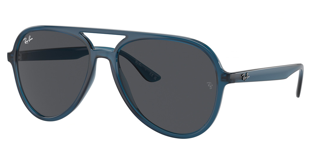 Ray-Ban RB4376F aviator sunglasses in Opal Dark Blue/Dark Grey
