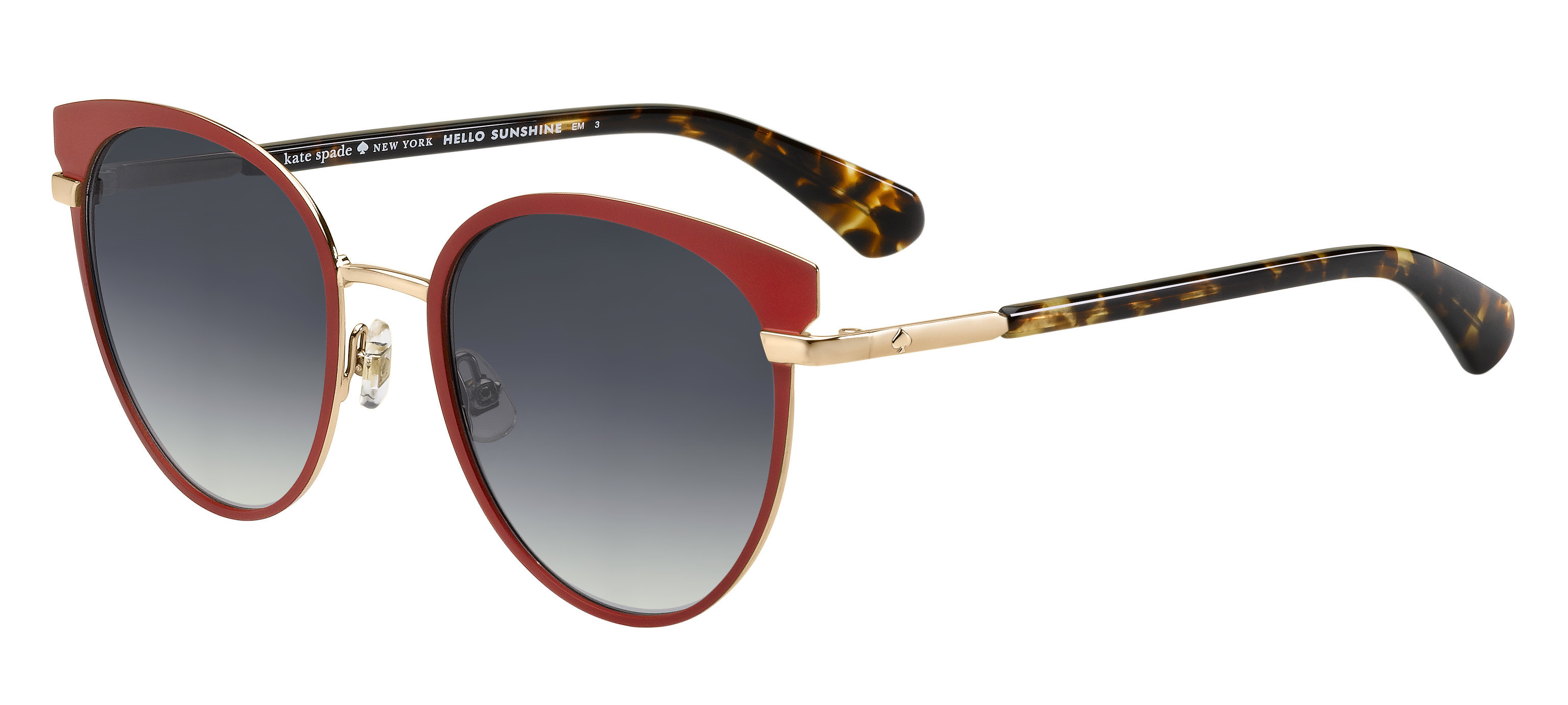Kate Spade Janalee/S round sunglasses in Red Havana (9 O Dark Grey Gradient)
