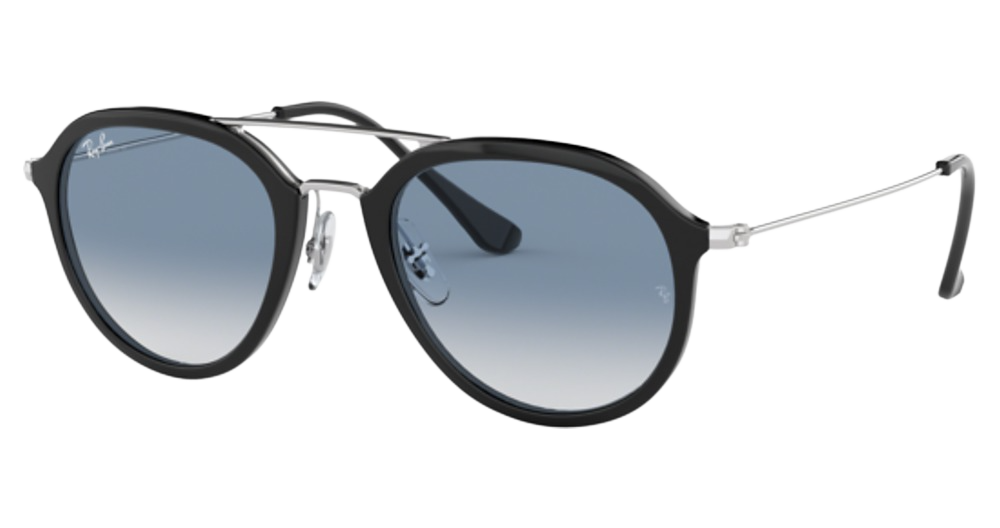 Ray-Ban RB4253 aviator sunglasses in Black/Clear Gradient Blue