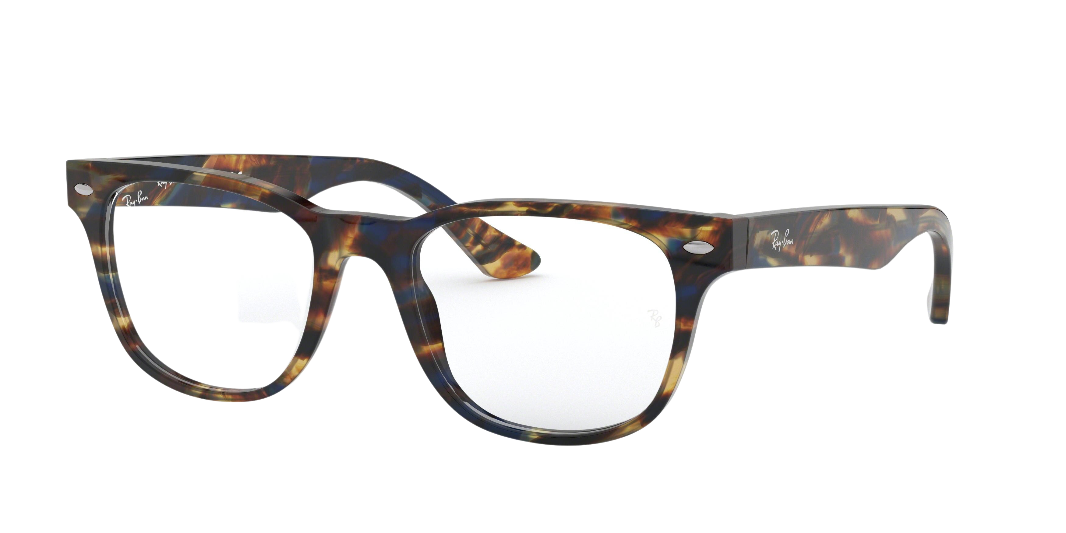 Ray-Ban RX5359 square eyeglasses in Spotted Blue/Brown/Yellow
