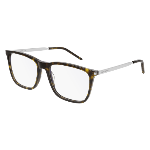 Saint Laurent SL 345 rectangle eyeglasses in Havana Silver Transparent