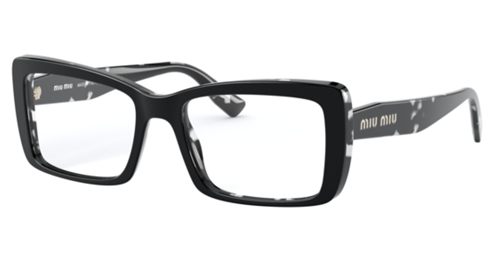 Miu Miu MU 03SV rectangle eyeglasses in Havana Black White Top B