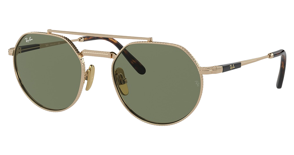 Ray-Ban RB8265 JACK II TITANIUM round sunglasses in Arista/Green