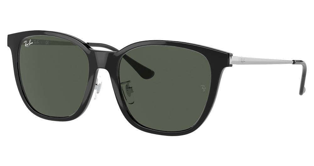 Ray-Ban RB4333D aviator sunglasses in Black/Dark Green
