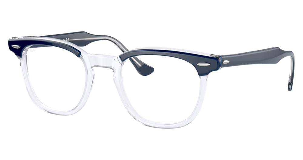 Ray-Ban RX5398 HAWKEYE round eyeglasses in Blue on Trasparent