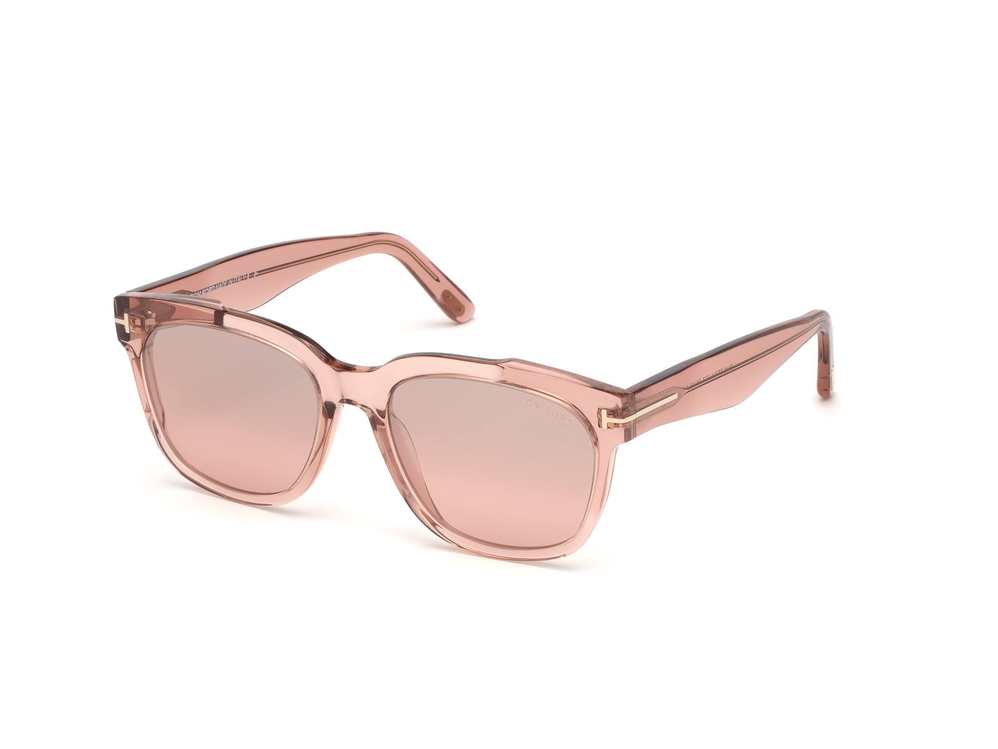 Tom Ford FT0714 Rhett square sunglasses in Shiny Transp. Pink