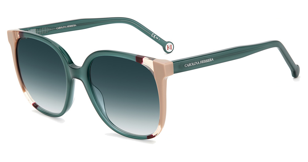 Carolina Herrera CH 0062/S square sunglasses in Teal Brown/Blue Shaded